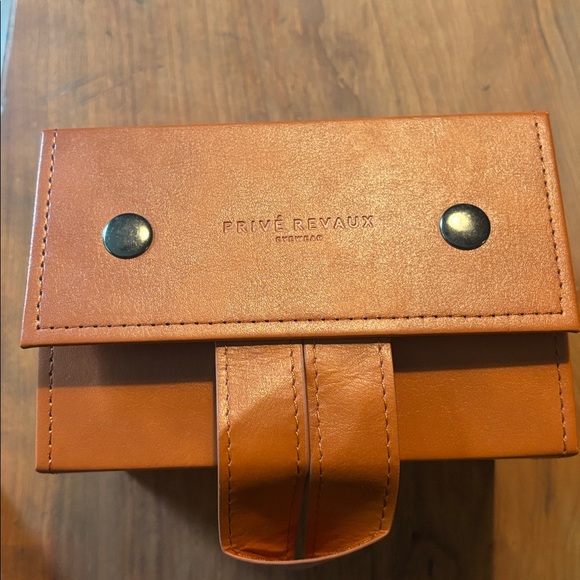 Privé Revaux Orange Leather sunglasses travel case - Picture 1 of 5